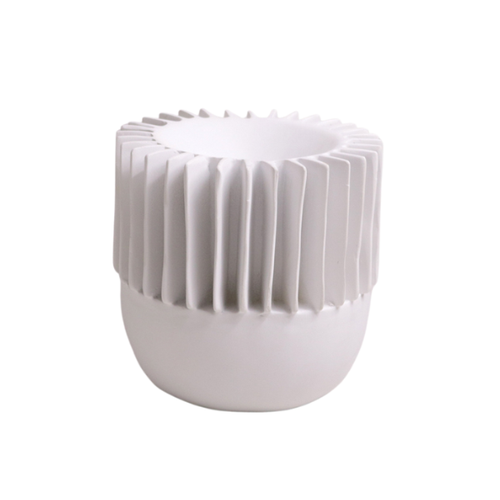 White Resin Vase - Small