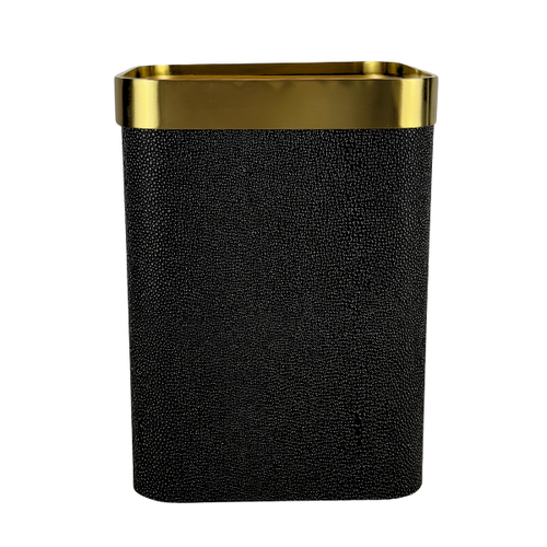 Shagreen Leather Wastebasket
