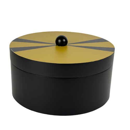 Black and Gold Round Box