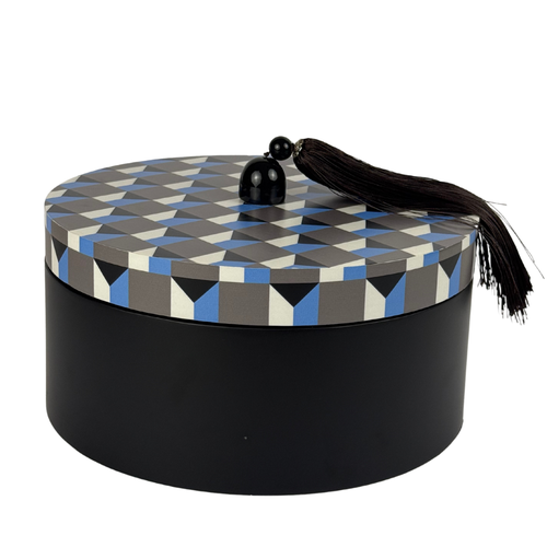 Blue Pattern Round Box