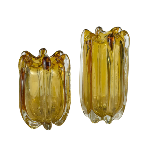 Yellow Glass Vase - Set