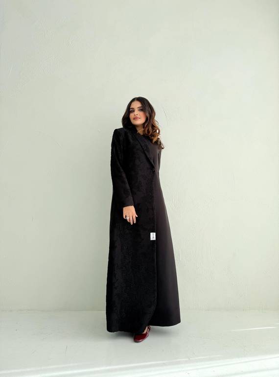 Formal Crepe Abaya with Premium Lace