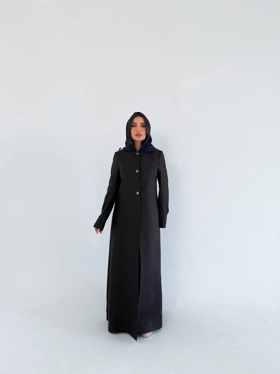 عباية لنن هندي رسمية مقفلة