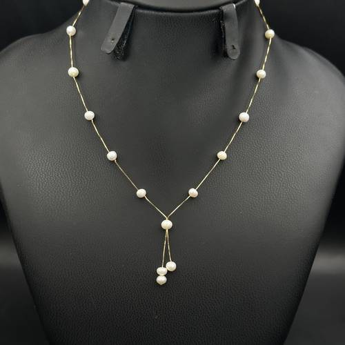 Necklace 18k Gold with Cultured Pearls