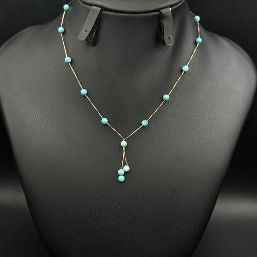  Necklace 18k Gold with Turqoise