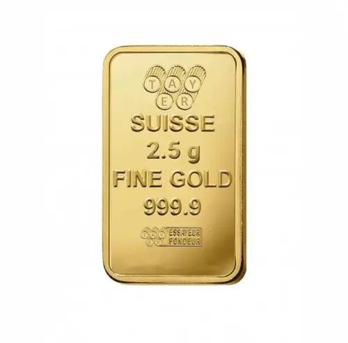 Saudi 24 carat gold bar, weighing 2.5 grams