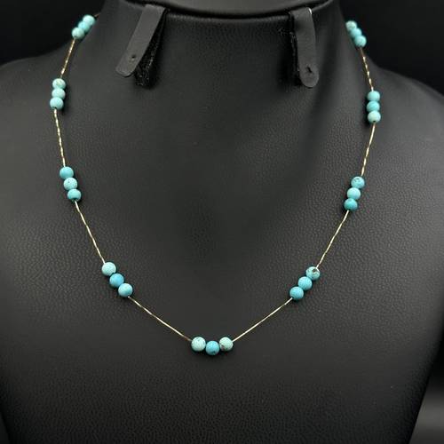 Necklace 18k Gold with Turquoise