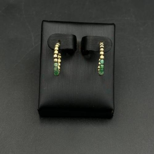  Earring 18k Gold With emerald