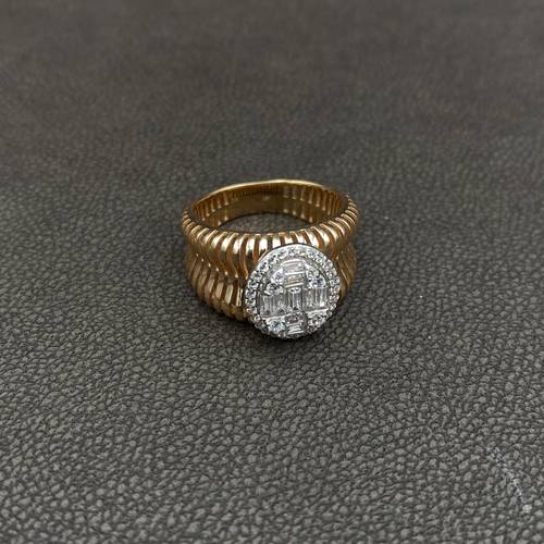 18k gold zircon diamond design ring