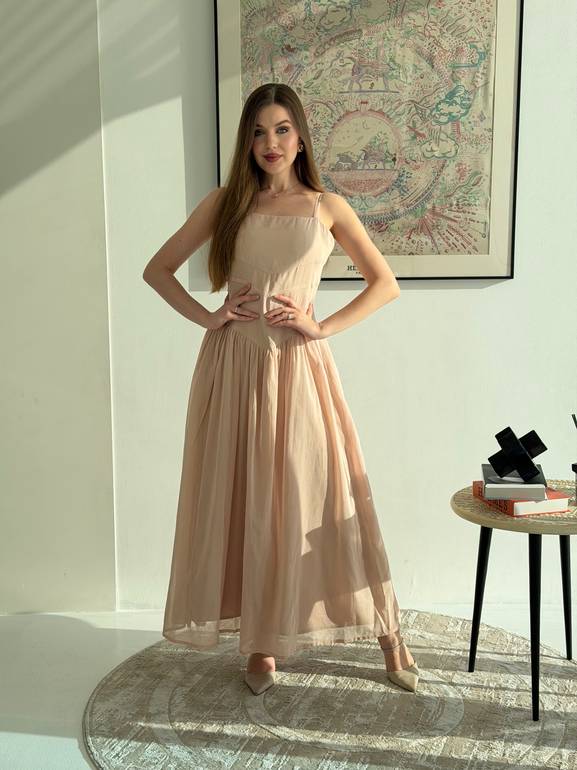 Italian Cotton Apricot Dress