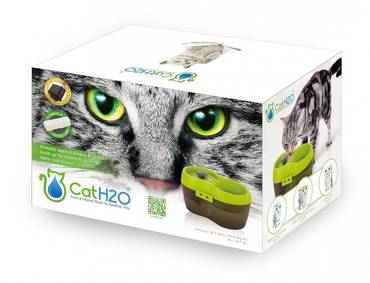 نافورة شرب مياه إلكترونية للقطط بفلتر وخاصية العناية بالاسنان 2 لتر من شركة Cat H2O