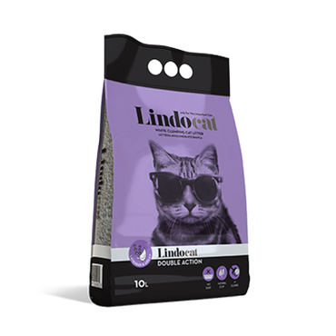 رمل للقطط دبل اكشن بالخزامى 10L من شركة Lindo Cat