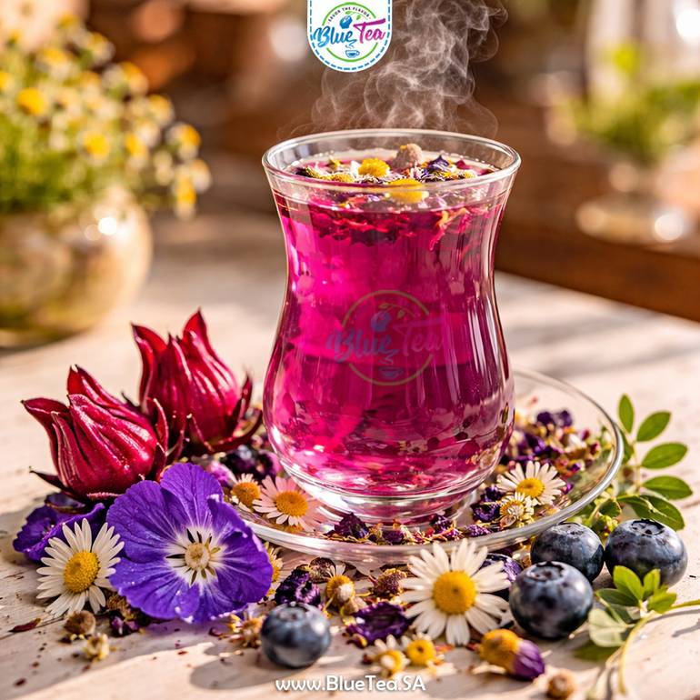 شاي أزرق بالبابونج والنعناع والتوت الأزرق (الشاي العنابي) - 62.5 جرام