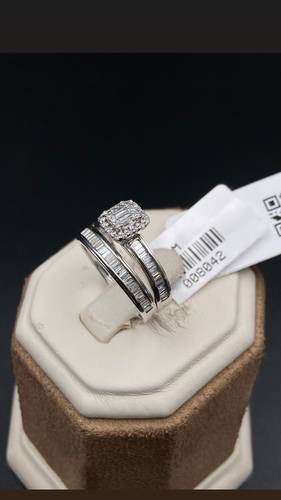 NATURAL DIAMOND TWINS RING WITH GOLD K18