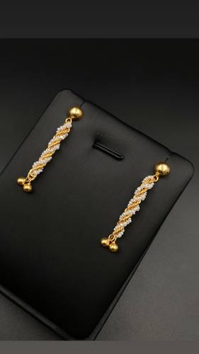 GOLD EARINGS 21K WITH CULTURED PEARL