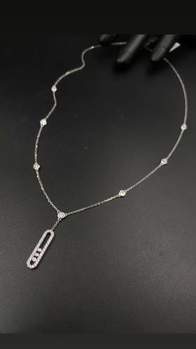 WHITE GOLD NECKLACE K18