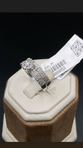 NATURAL DIAMOND TWINS RING WITH GOLD K18