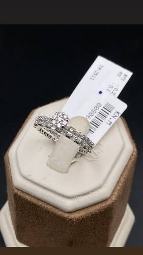 NATURAL DIAMOND TWINS RING WITH GOLD K18