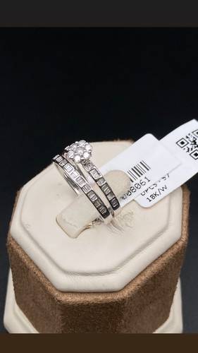 NATURAL DIAMOND TWINS RING WITH GOLD K18