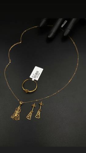 نص طقم ذهب أصفر عيار 21