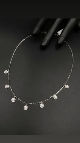 WHITE GOLD NECKLACE SHOKER K18