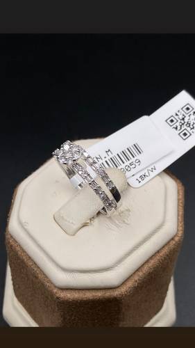 NATURAL DIAMOND TWINS RING WITH GOLD K18