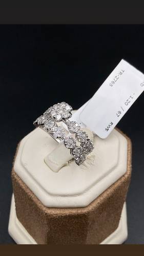 NATURAL DIAMOND TWINS RING WITH GOLD K18