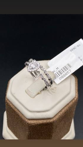 NATURAL DIAMOND TWINS RING WITH GOLD K18