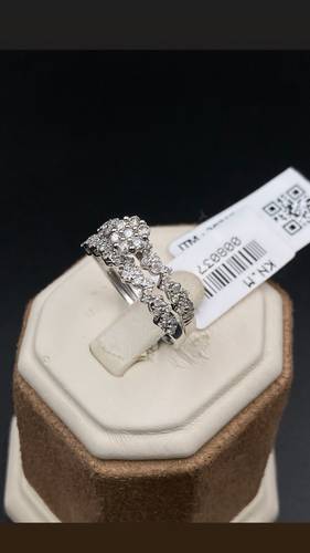 NATURAL DIAMOND TWINS RING WITH GOLD K18