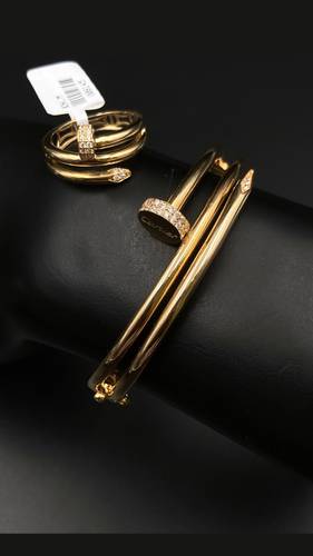 GOLD BRACELET WITH RING K18