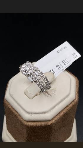 NATURAL DIAMOND TWINS RING WITH GOLD K18