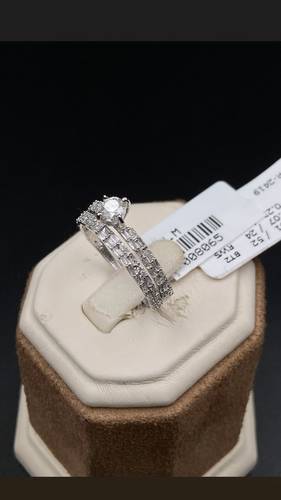 NATURAL DIAMOND TWINS RING WITH GOLD K18