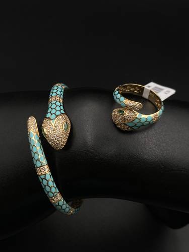 GOLD BRACELET WITH RING K18