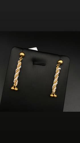 GOLD EARINGS 21K WITH CULTURED PEARL