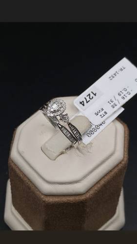 NATURAL DIAMOND TWINS RING WITH GOLD K18