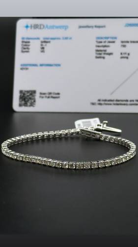 NATURAL DIAMOND BRACELET WITH GOLD K18 HRD CERTIFICATION