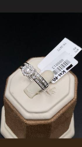 NATURAL DIAMOND TWINS RING WITH GOLD K18