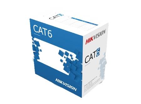 كابل شبكة CAT6 أبيض UTP هيكفيجن DS-1LN6-UE-W بكرة 305م UL