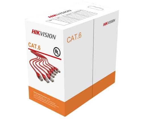 كابل شبكة CAT6 برتقالي UTP هيكفيجن DS-1LN6-UU بكرة 305م UL