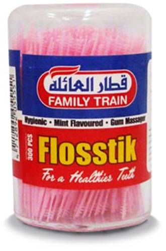 قطار العائله اعواد اسنان بلاستيك  ملون