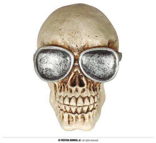 Resin Skull With Glasses 11 Cms