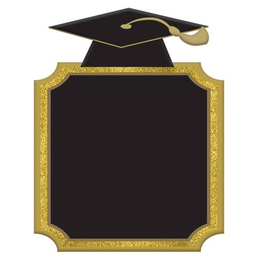 لافتة على شكل سبورة لامعة للخريجين مع قبعة