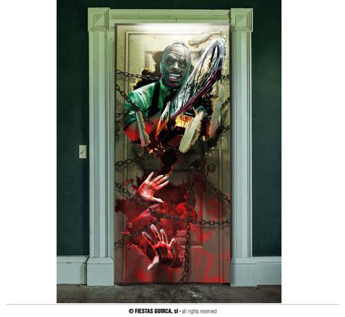Decor. Door Murderer Electric Saw