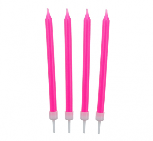 Pink Birthday candles, 10pc