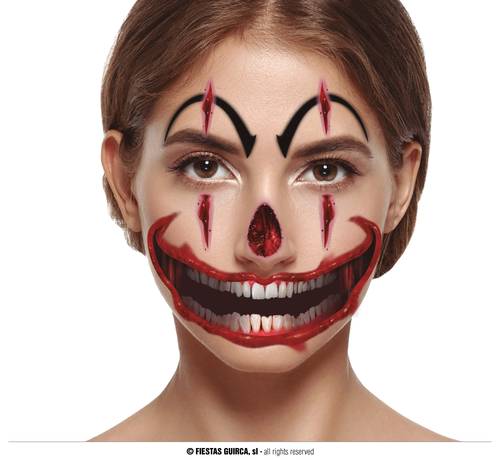 Face Clown Tattoo 30X 14 Cm