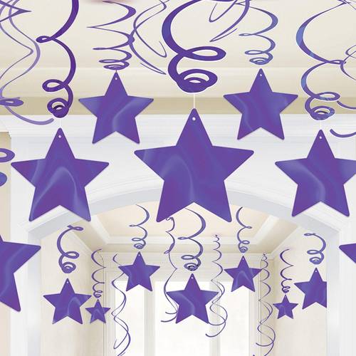 New Purple Shooting Star Swirl Decorations 