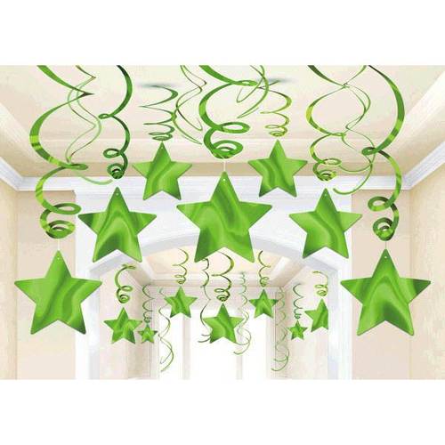 Kiwi Shooting Star Swirl Decorations