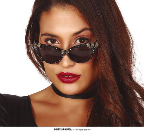 Woman Black Skull Glasses