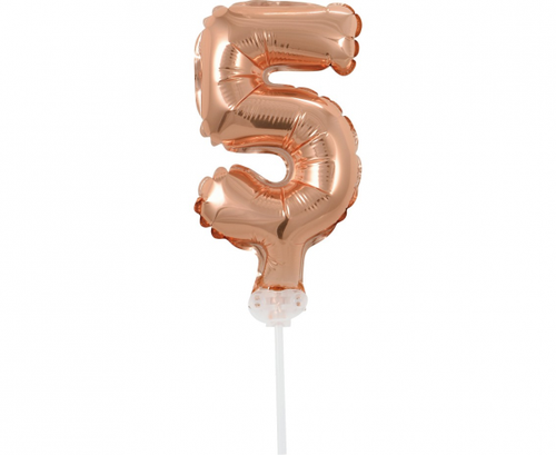 Foil Cake Decoration Number 5, rose-gold