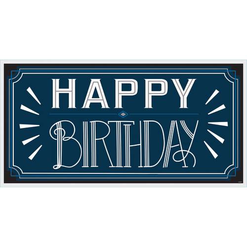Happy Birthday Man Gold Horizontal Banner